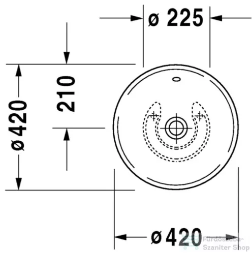 Duravit Bacino ráültethető mosdó 42cm-es átmérővel 0325420000 ( 032542 )