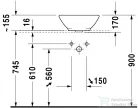 Duravit Bacino ráültethető mosdó 42cm-es átmérővel 0325420000 ( 032542 )