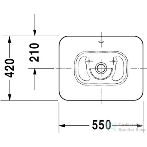 Duravit Bacino 55x42 cm-es ráültethető mosdó Wondergliss bevonattal,03345200001