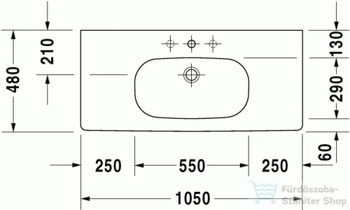 Duravit D-Code 105x48 cm-es beépíthető mosdó 03421000002 ( 034210 )