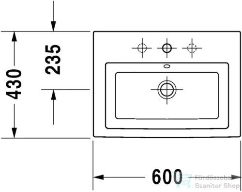 Duravit 2nd floor 60x43 felülről beépíthető mosdó 0347600000 ( 034760 )