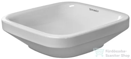 Duravit DURASTYLE 43x43 cm-es ráültethető mosdó Wondergliss bevonattal 03494300001
