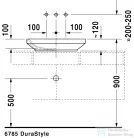 Duravit DURASTYLE 60x38 cm-es ráültethető mosdó Wondergliss bevonattal,03496000001