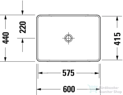 Duravit D-NEO 600x440 mm csaplyuk és túlfolyó nélküli beépíthető mosdó, fehér 0358600079
