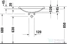 Duravit D-NEO 600x440 mm csaplyuk és túlfolyó nélküli beépíthető mosdó, fehér 0358600079