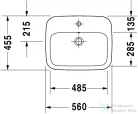 Duravit Durastyle 56x45,5 beépíthető mosdó 0374560000 ( 037456 )