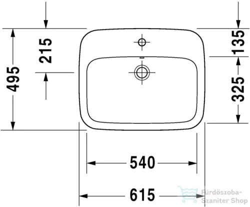 Duravit Durastyle 61,5x49,5 beépíthető mosdó 0374620000 ( 037462 )