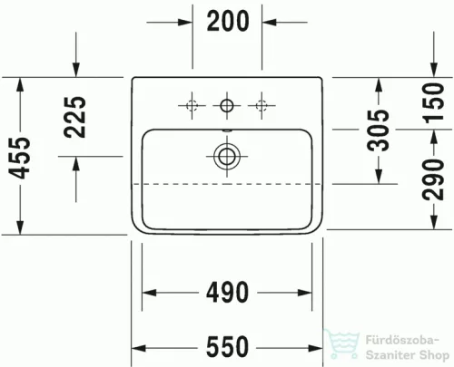 Duravit ME by Starck 55x45,5 cm félig beépíthető mosdó 0378550000 ( 037855 )