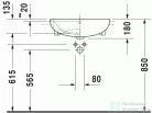 Duravit ME by Starck 55x45,5 cm félig beépíthető mosdó 0378550000 ( 037855 )