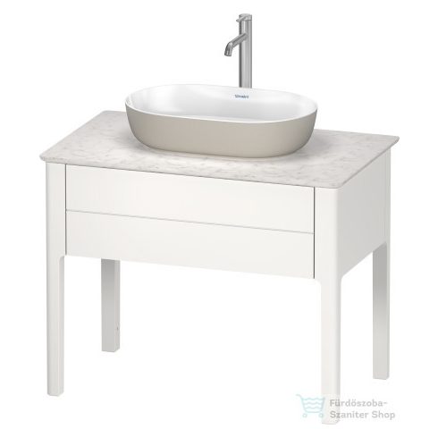 Duravit LUV 600x400 mm-es ráültethető mosdó,fehér/ szatén szürke matt 0379602300
