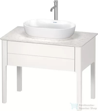 Duravit LUV 600x400 mm-es ráültethető mosdó Wondergliss bevonattal,fehér/ szatén fehér matt 03796026001