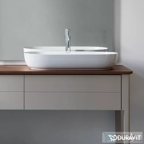 Duravit LUV 700x400 mm-es ráültethető mosdó Wondergliss bevonattal,fehér 03797000001