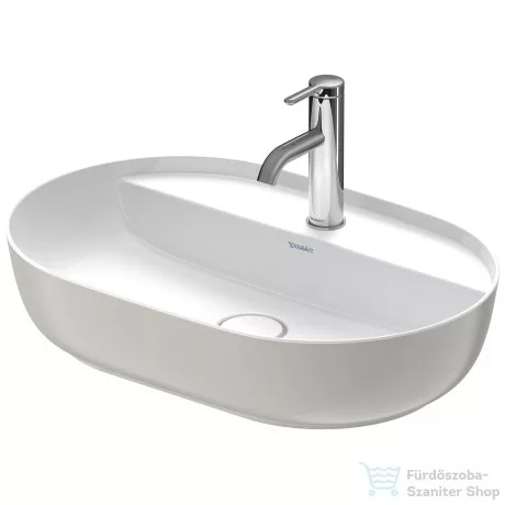 Duravit LUV 600x400 mm-es ráültethető mosdó,fehér/szatén szürke matt 0380602300