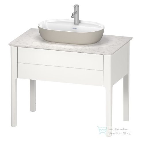 Duravit LUV 600x400 mm-es ráültethető mosdó Wondergliss bevonattal,fehér/szatén szürke matt 03806023001