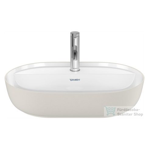 Duravit LUV 600x400 mm-es ráültethető mosdó Wondergliss bevonattal,fehér/szatén szürke matt 03806023001