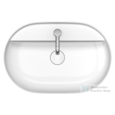 Duravit LUV 600x400 mm-es ráültethető mosdó Wondergliss bevonattal,fehér/szatén szürke matt 03806023001