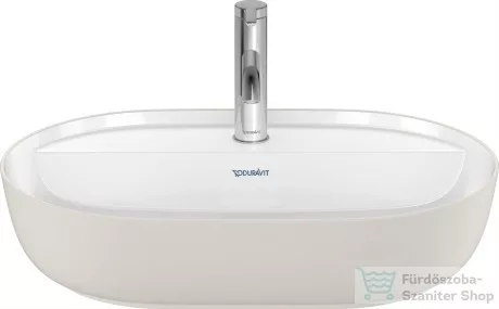 Duravit LUV 600x400 mm-es ráültethető mosdó,fehér/szatén szürke matt 0380602300