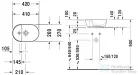 Duravit LUV 420x270 mm-es ráültethető mosdó,fehér/szatén szürke matt 0381422300