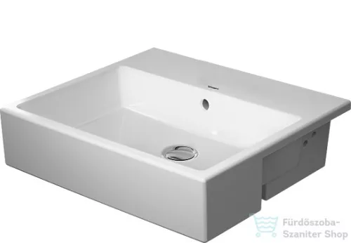 Duravit VERO AIR 550x470 mm-es félig beépíthető mosdó csaplyuk nélkül,Wondergliss bevonattal, 03825500601
