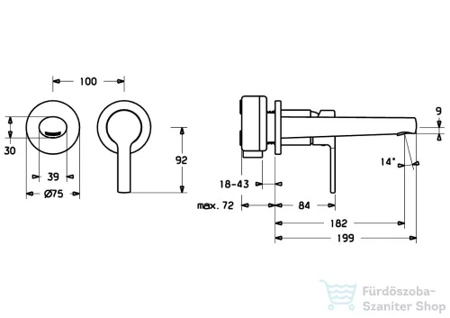 Hansa Hansaronda falsík alatti mosdó csaptelep belső egység nélkül,króm 03832273