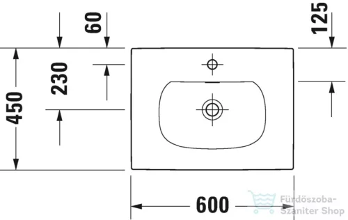 Duravit Viu 60x45 cm beépíthető mosdó 0385600000 ( 038560 )