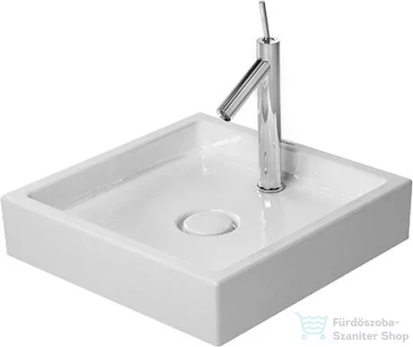 Duravit STARCK 1 47x47 cm-es ráültethető mosdó túlfolyó nélkül,0387470027