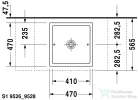 Duravit STARCK 1 47x47 cm-es ráültethető mosdó csaplyuk és túlfolyó nélkül,0387470028