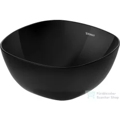   Duravit AURENA 34x34 cm-es pultra ültethető mosdó kerámia lefolyószelep takaróval, Hygieneglaze Plus felülettel, fényes fekete 039635AB79