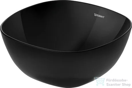 Duravit AURENA 34x34 cm-es pultra ültethető mosdó kerámia lefolyószelep takaróval, Hygieneglaze Plus felülettel, fényes fekete 039635AB79