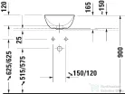 Duravit AURENA 34x34 cm-es pultra ültethető mosdó kerámia lefolyószelep takaróval, Hygieneglaze Plus felülettel, fényes fekete 039635AB79