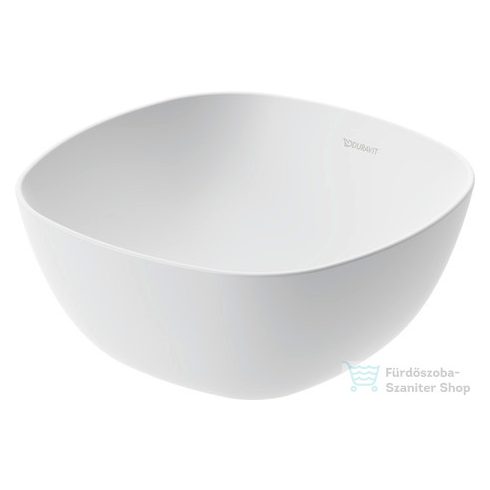 Duravit AURENA 34x34 cm-es pultra ültethető mosdó kerámia lefolyószelep takaróval, Hygieneglaze Plus felülettel, matt fehér 039635AC79