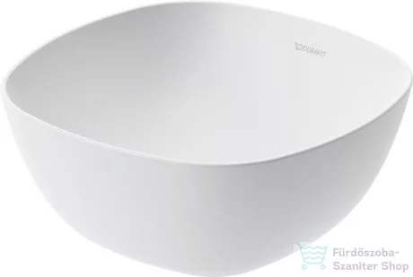 Duravit AURENA 34x34 cm-es pultra ültethető mosdó kerámia lefolyószelep takaróval, Hygieneglaze Plus felülettel, matt fehér 039635AC79