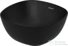 Duravit AURENA 34x34 cm-es pultra ültethető mosdó kerámia lefolyószelep takaróval, Hygieneglaze Plus felülettel, matt fekete 039635AF79