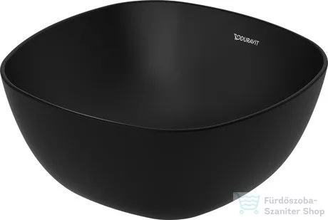 Duravit AURENA 34x34 cm-es pultra ültethető mosdó kerámia lefolyószelep takaróval, Hygieneglaze Plus felülettel, matt fekete 039635AF79