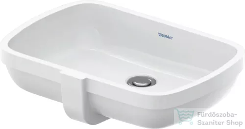 Duravit QATEGO 48x37 cm-es, alulról beépíthető csaplyuk nélküli mosdó, fehér 0398480028