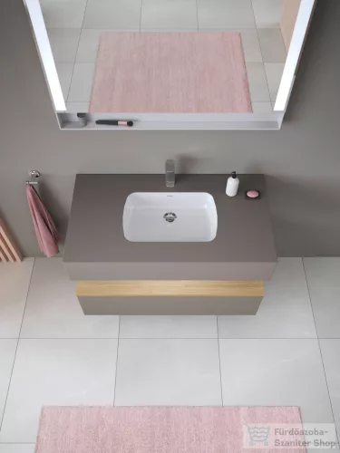 Duravit QATEGO 48x37 cm-es, alulról beépíthető csaplyuk nélküli mosdó, fehér 0398480028