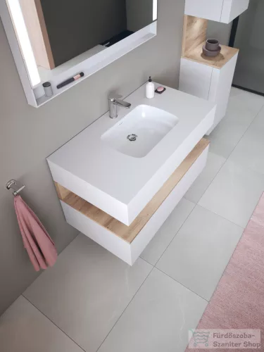 Duravit QATEGO 48x37 cm-es, alulról beépíthető csaplyuk nélküli mosdó, fehér 0398480028