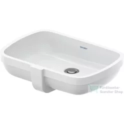   Duravit QATEGO 48x37 cm-es, alulról beépíthető csaplyuk nélküli mosdó HygieneGlaze felülettel, fehér 0398482028