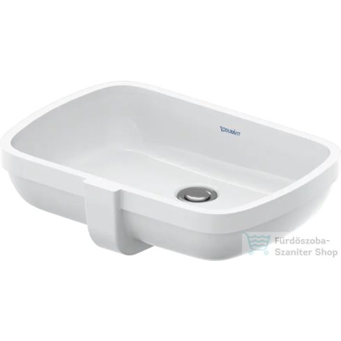 Duravit QATEGO 48x37 cm-es, alulról beépíthető csaplyuk nélküli mosdó HygieneGlaze felülettel, fehér 0398482028