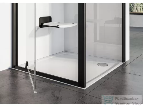 Ravak PIVOT PDOP1+PPS 80x100 cm-es nyílóajtós zuhanykabin fix oldalfallal,fekete/transparent 03G40300Z1SET80PPS100