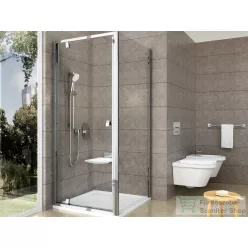   Ravak PIVOT PDOP1+PPS 80x90 cm-es nyílóajtós zuhanykabin fix oldalfallal,króm/transparent 03G40C00Z1SET80PPS90