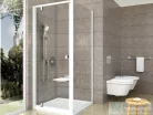 Ravak PIVOT PDOP1+PPS 90x80 cm-es nyílóajtós zuhanykabin fix oldalfallal,fehér/króm/transparent 03G70100Z1SET90PPS80