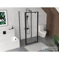   Ravak PIVOT PDOP1+PPS+PPS 90x90 cm-es nyílóajtós,3 oldalas zuhanykabin,fekete/transparent 03G70300Z1SET902XPPS90