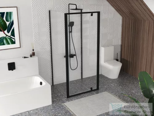 Ravak PIVOT PDOP1+PPS+PPS 90x90 cm-es nyílóajtós,3 oldalas zuhanykabin,fekete/transparent 03G70300Z1SET902XPPS90