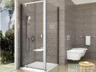 Ravak PIVOT PDOP1+PPS 90x90 cm-es nyílóajtós zuhanykabin fix oldalfallal,szatén/transparent 03G70U00Z1SET90PPS90