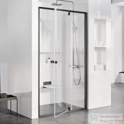   Ravak PIVOT PDOP2-100 100 cm-es nyílóajtó fix résszel,Fekete+Transparent 03GA0300Z1