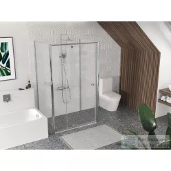   Ravak PIVOT PDOP2+PPS+PPS 100x80 cm-es nyílóajtós,3 oldalas zuhanykabin,króm/transparent 03GA0C00Z1SET1002XPPS80
