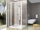 Ravak PIVOT PDOP2+PPS 110x90 cm-es nyílóajtós zuhanykabin fix oldalfallal,fehér/króm/transparent 03GD0100Z1SET110PPS90