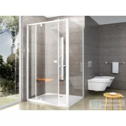   Ravak PIVOT PDOP2+PPS 110x90 cm-es nyílóajtós zuhanykabin fix oldalfallal,fehér/transparent 03GD0101Z1SET110PPS90