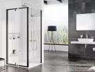 Ravak PIVOT PDOP2+PPS 120x90 cm-es nyílóajtós zuhanykabin fix oldalfallal,fekete/transparent 03GG0300Z1SET120PPS90